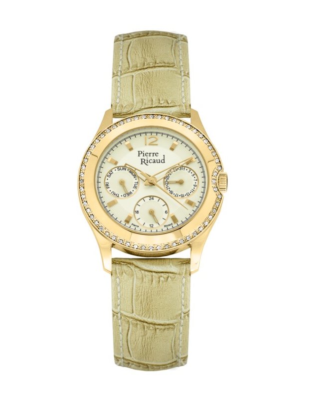 Zegarek damski, Pierre Ricaud, P21048.1251QFZ, Kolor koperty: żółte złoto