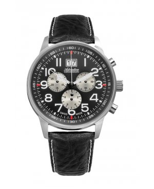Swiss Gent watch, Adriatica, A1076.5224CHSIL, Case colour: silver, strap, chronograph