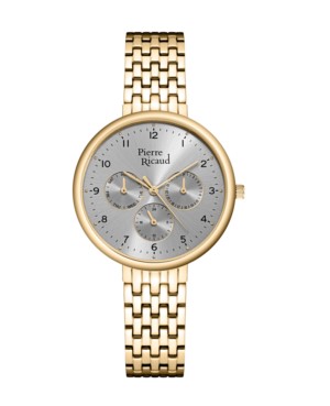 Zegarek damski, Pierre Ricaud, P22089.1127QF, Kolor koperty: żółte złoto, bransoleta, multifunkcja