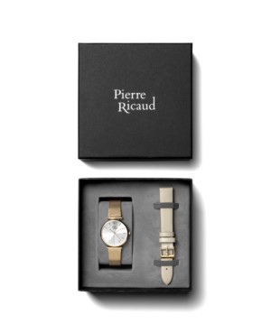 Zegarek damski, Pierre Ricaud, P22044.1113QV - SET, Kolor koperty: żółte złoto, bransoleta typu mesh, kwarcowy